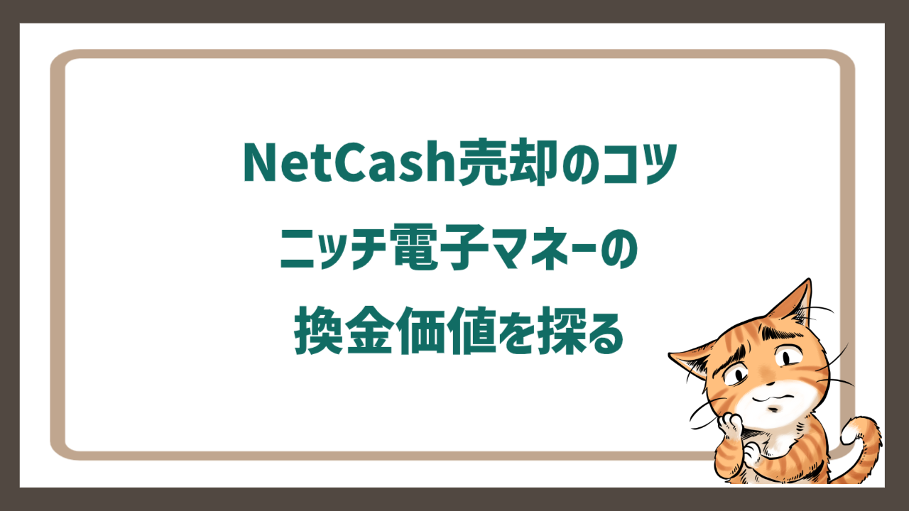 NetCash売却のコツ｜ニッチ電子マネーの換金価値を探る